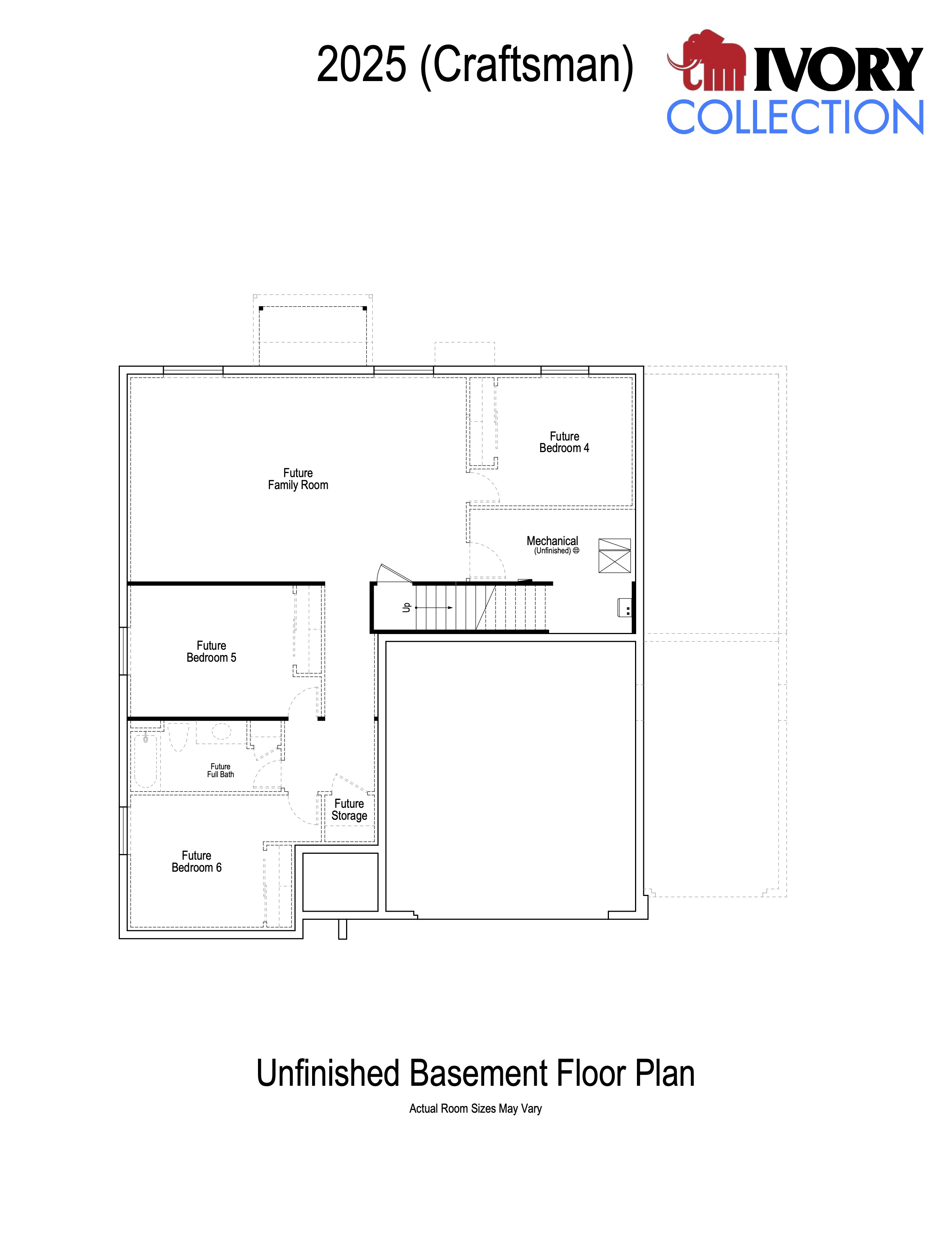 2025 Garden - Unfinished Basement Floor Plan